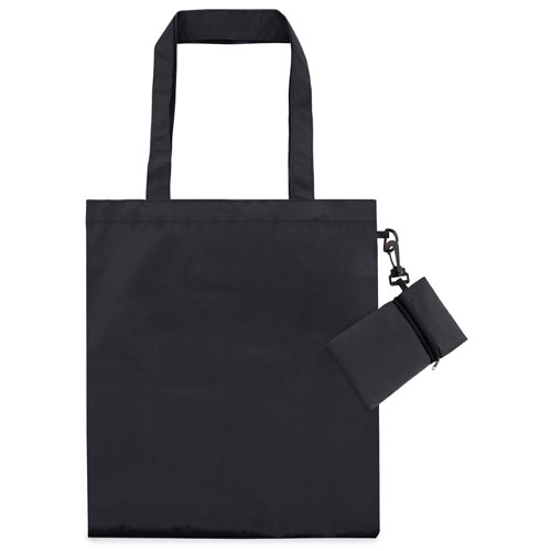 BOLSA PLEGABLE Y FUNDA CON CREMALLERA "POPPY" NEGRO