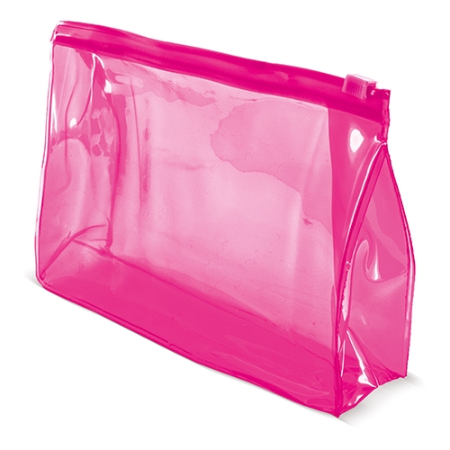 NECESER TRANSPARENTE TRAVEL FUCSIA