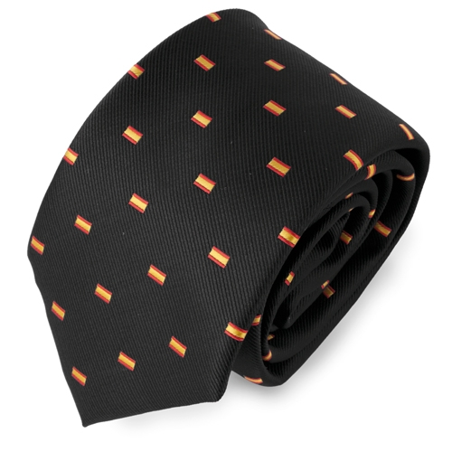 CORBATA BANDERA ESPAÑA NEGRA "CHAMBERÍ" NEGRO