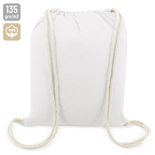 BOLSA MOCHILA ALGODON "ASSAM" BLANCO
