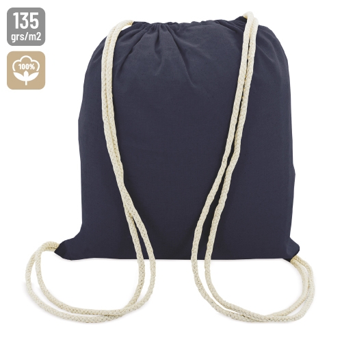BOLSA MOCHILA ALGODON "ASSAM" MARINO