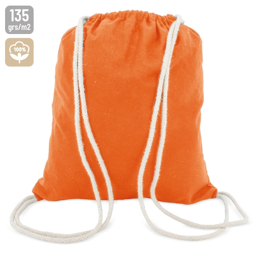 BOLSA MOCHILA ALGODON "ASSAM" NARANJA