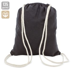 BOLSA MOCHILA ALGODON "ASSAM" NEGRO