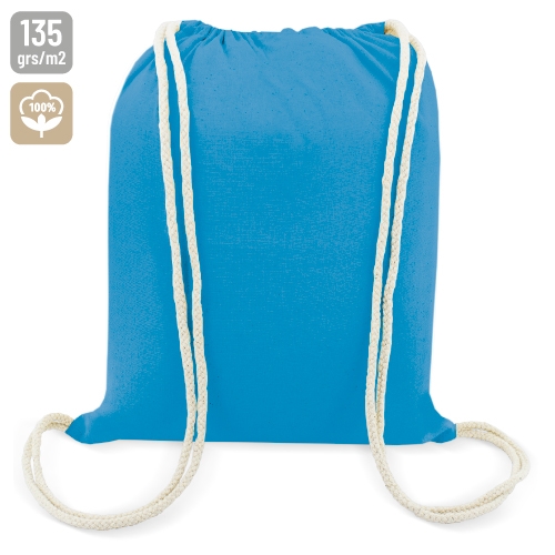 BOLSA MOCHILA ALGODON "ASSAM" TURQUESA
