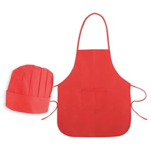 SET DELANTAL Y GORRO INFANT NW ROJO