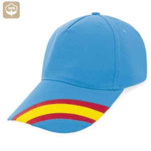 GORRA NACIONAL 5 PANELES ALGODN PEINADO "DEVA" AZUL MEDIO