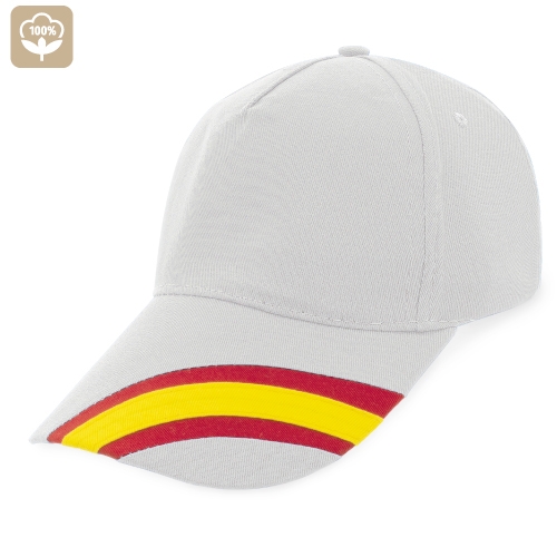 GORRA NACIONAL 5 PANELES ALGODN PEINADO "DEVA" BLANCO