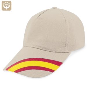 GORRA NACIONAL 5 PANELES ALGODN PEINADO "DEVA" PIEDRA