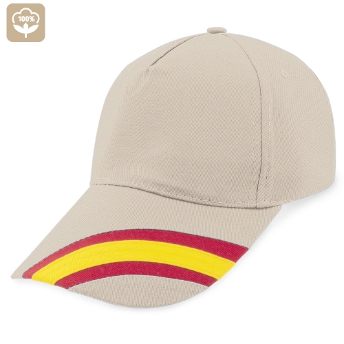 T-145-PI-500x500-1.jpg GORRA NACIONAL 5 PANELES ALGODN PEINADO "DEVA" PIEDRA