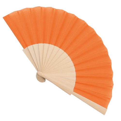 ABANICO MADERA 16 VARILLAS "SEVILLA" NARANJA