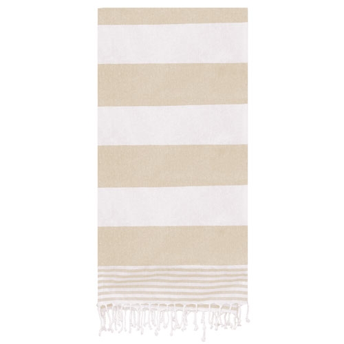 TOALLA PAREO CON RIZO "CALA BONITA" BEIGE