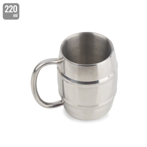 JARRA ACERO INOXIDABLE DOBLE CAPA 220ML "LUNDOR"