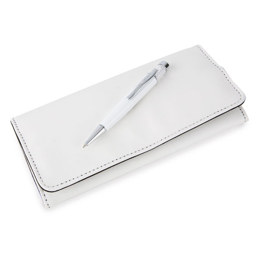 BOLIGRAFO JOYA CON ESTUCHE Y JOYERO PIERRE CARDIN BLANCO