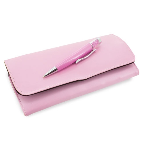 BOLIGRAFO JOYA CON ESTUCHE Y JOYERO PIERRE CARDIN ROSA