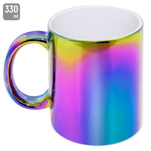 TAZA CERAMICA METALIZADA MULTICOLOR "SYBAL"