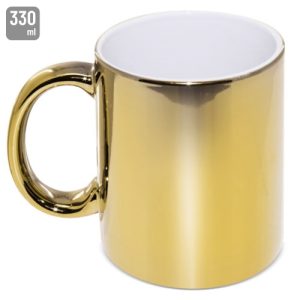 TAZA CERAMICA METALIZADA ORO "SYBAL"