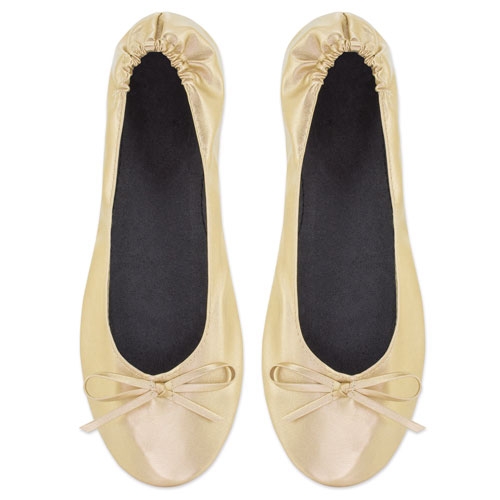 ZAPATILLA PLEGABLE (12 PARES) "BALLET" ORO
