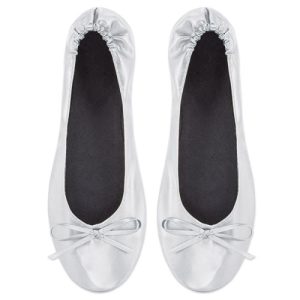 ZAPATILLA PLEGABLE (12 PARES) "BALLET" PLATA