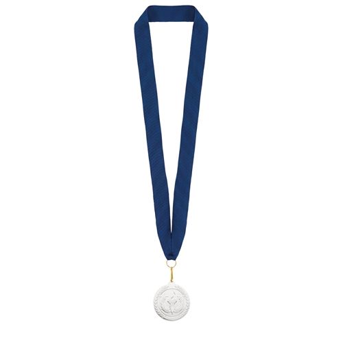 MEDALLA DE PLATA "OLIMPIA" LANYARD AZUL MEDALLA DE PLATA "OLIMPIA" LANYARD AZUL