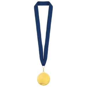 MEDALLA DE ORO "ZEUS" LANYARD MARINO