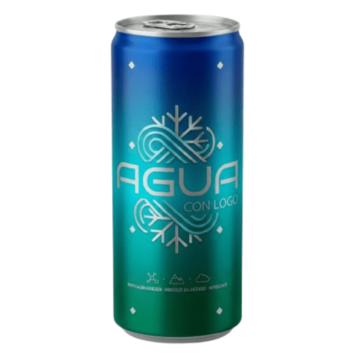 LATA AGUA SIN GAS DE ALUMINIO 33CL - IMPRESION DIRECTA TODO COLOR BRILLO
